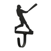 VILLAGE WROUGHT IRON Village Wrought Iron WH-182-S Baseball Player Wall Hook Small - Black WH-182-S